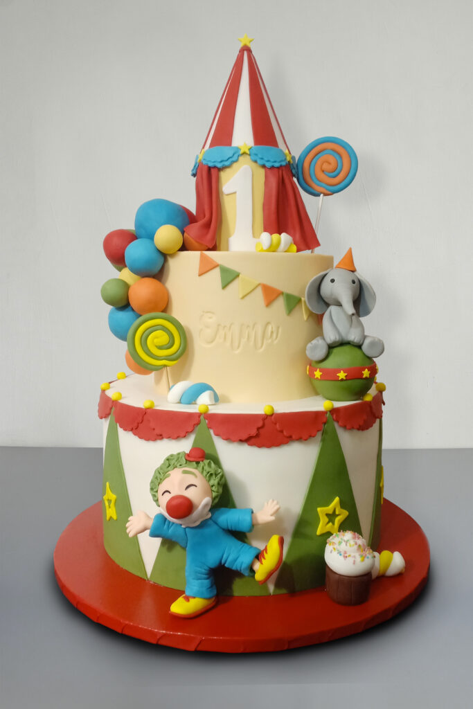 torta circo palline clown elefante
